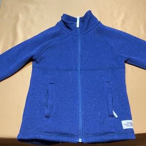 Boys navy North face fleece zip up.